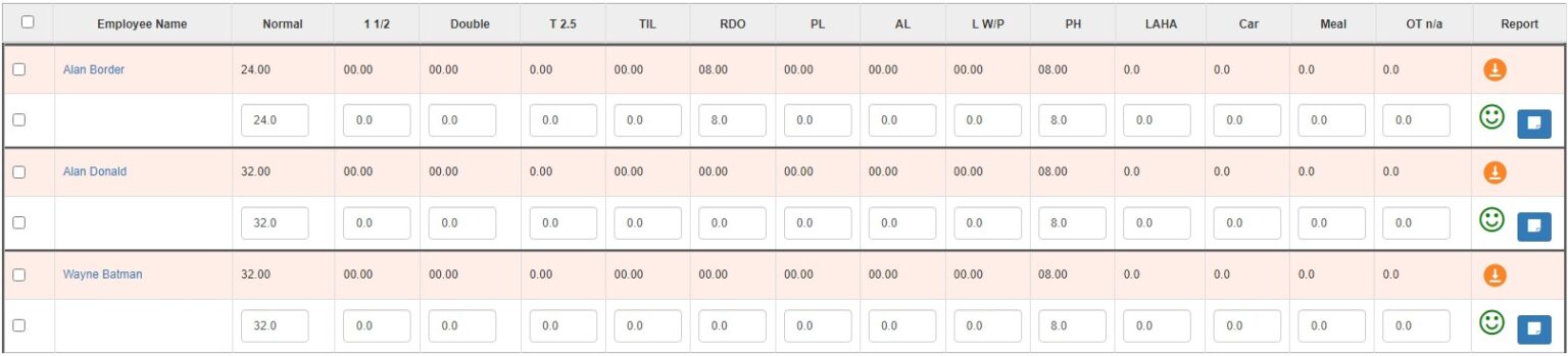 Payroll Report screenshot